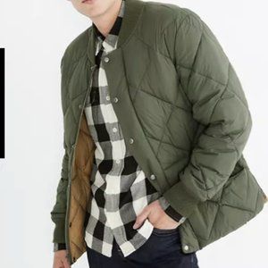 Madewell Men's Quilted Puffer Bomber Jacket